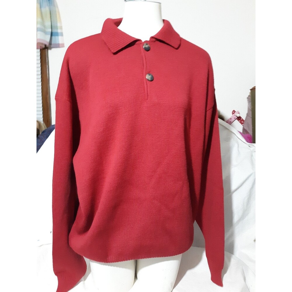 Exc Mens Robert Banks 100% Merino Wool Golf style sweater sz XL